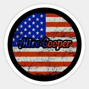 Alice Cooper / USA Flag Vintage Style Sticker